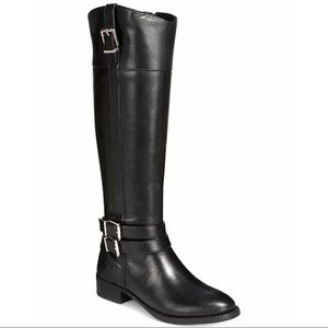NEW! INC Black Genuine Leather Knee High Boots